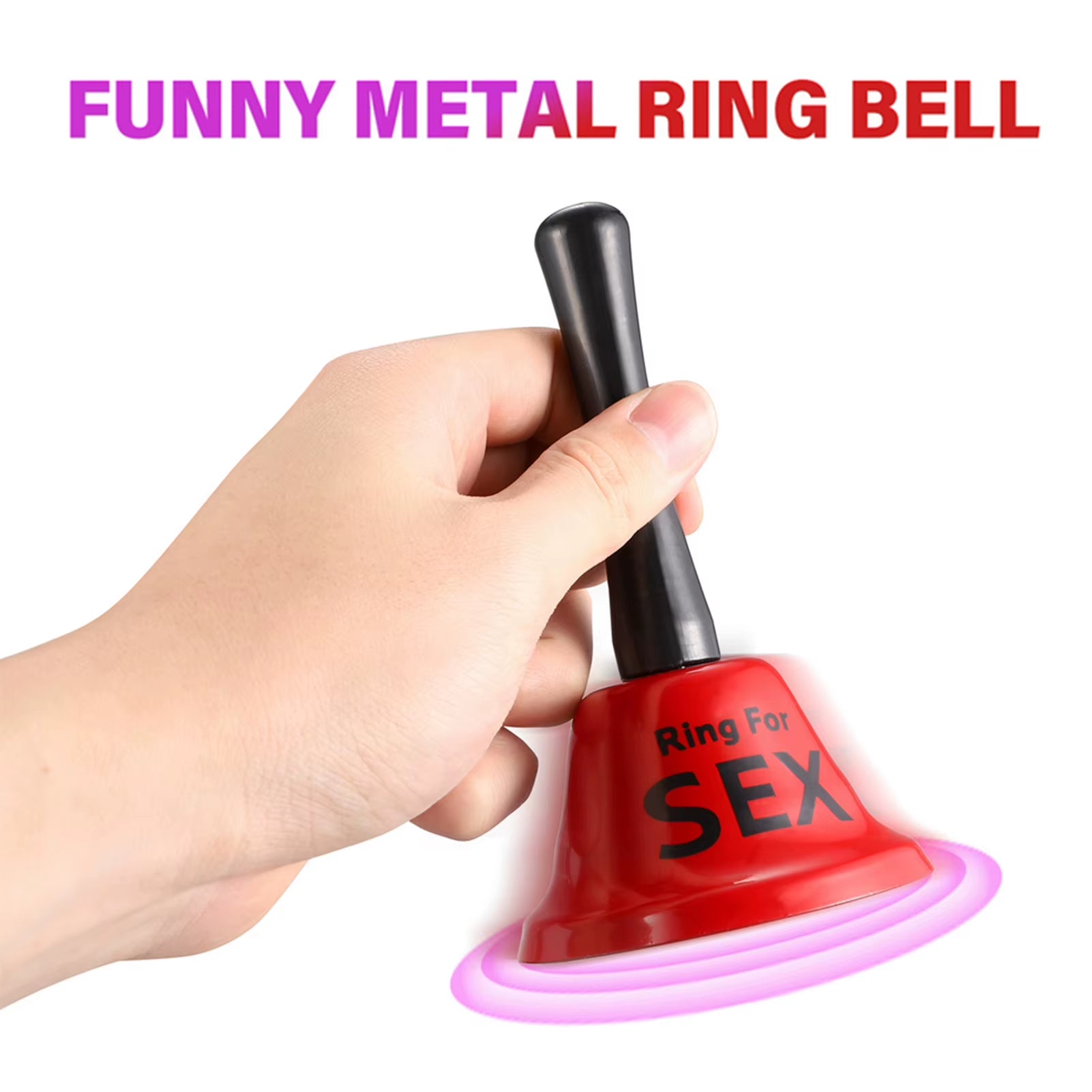 Handheld Red Metal Sex Funny Ring Bell for Valentine Party Service Bar Cafe Bachelor Party Ringing Bell Desktop Efficiently