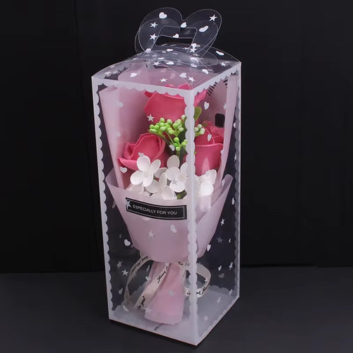 3Pcs Head Rose Soap Flower Eternal Rose Valentines Day Present Gifts Handmade Soap Rose Bouquet with Box 8 Марта Подарки