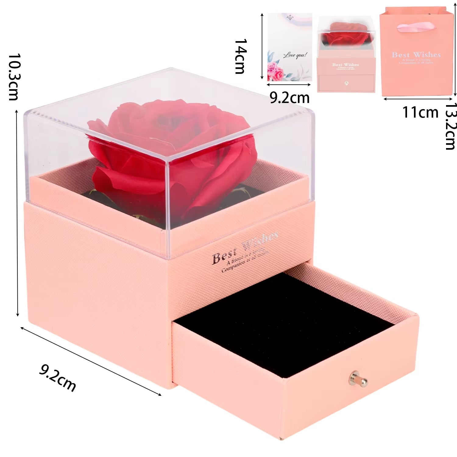 2025 Valentine Jewelry Box Rose Love Heart Gift Boxes for Necklace Ring Bracelet Package for Girlfriend Mom Romantic Gifts Case