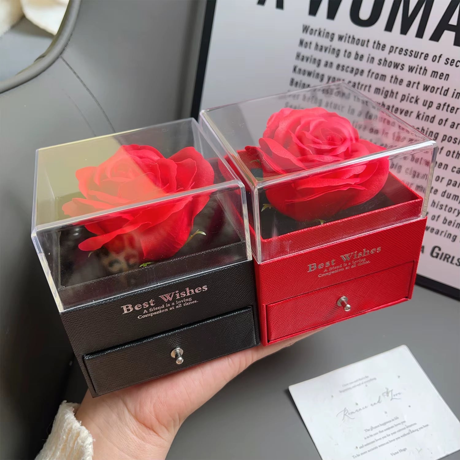 2025 Valentine Jewelry Box Rose Love Heart Gift Boxes for Necklace Ring Bracelet Package for Girlfriend Mom Romantic Gifts Case